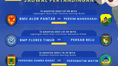 Jadwal Pertandingan El Tari Memorial Cup Rote Ndao Sabtu 12 Agustus 2023