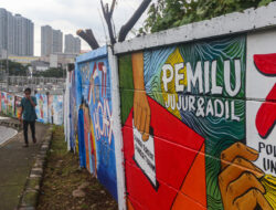 Mural Pemilu Damai Hiasi Sudut-sudut Ibu Kota