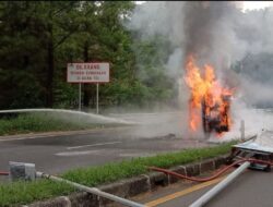 Detik-detik Alphard Terguling hingga Terbakar Dekat Exit Tol Bintaro