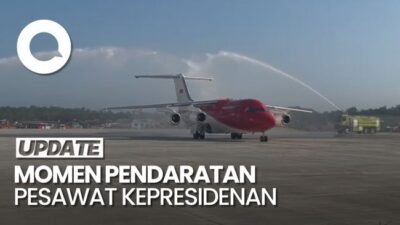 Video: Momen Pesawat Kepresidenan RI Mendarat Perdana di IKN