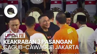 Keakraban 3 Cagub-Cawagub Jakarta di Pengundian Nomor Urut