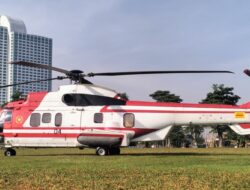 Helikopter Kepresidenan Tiba di Gedung MPR/DPR Jelang Pelantikan Prabowo-Gibran