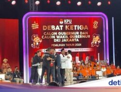 3 Paslon Pilgub Jakarta Berpelukan Usai Debat, Yel-yel Sindir RK Bergema