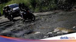 Awas! Jalan Gunung Sindur Arah Serpong Rusak